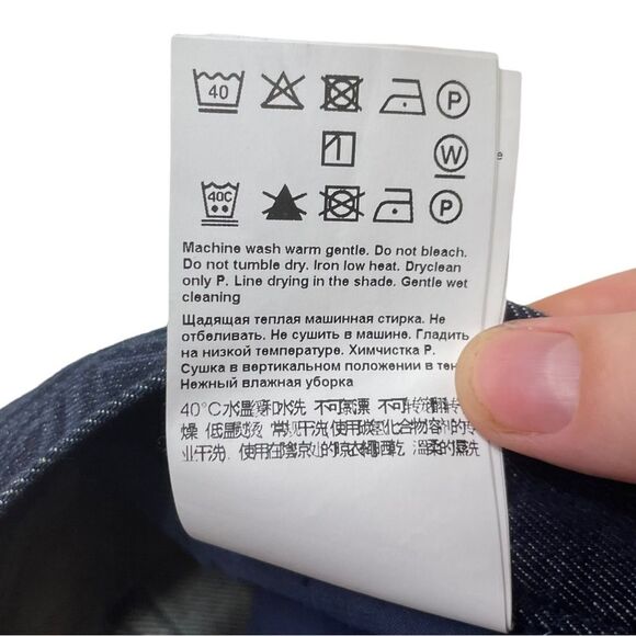 Escada Women's Straight Leg Printed Pants Dark Wash Denim Jeans Size 40 / 10 - Picture 6 of 7